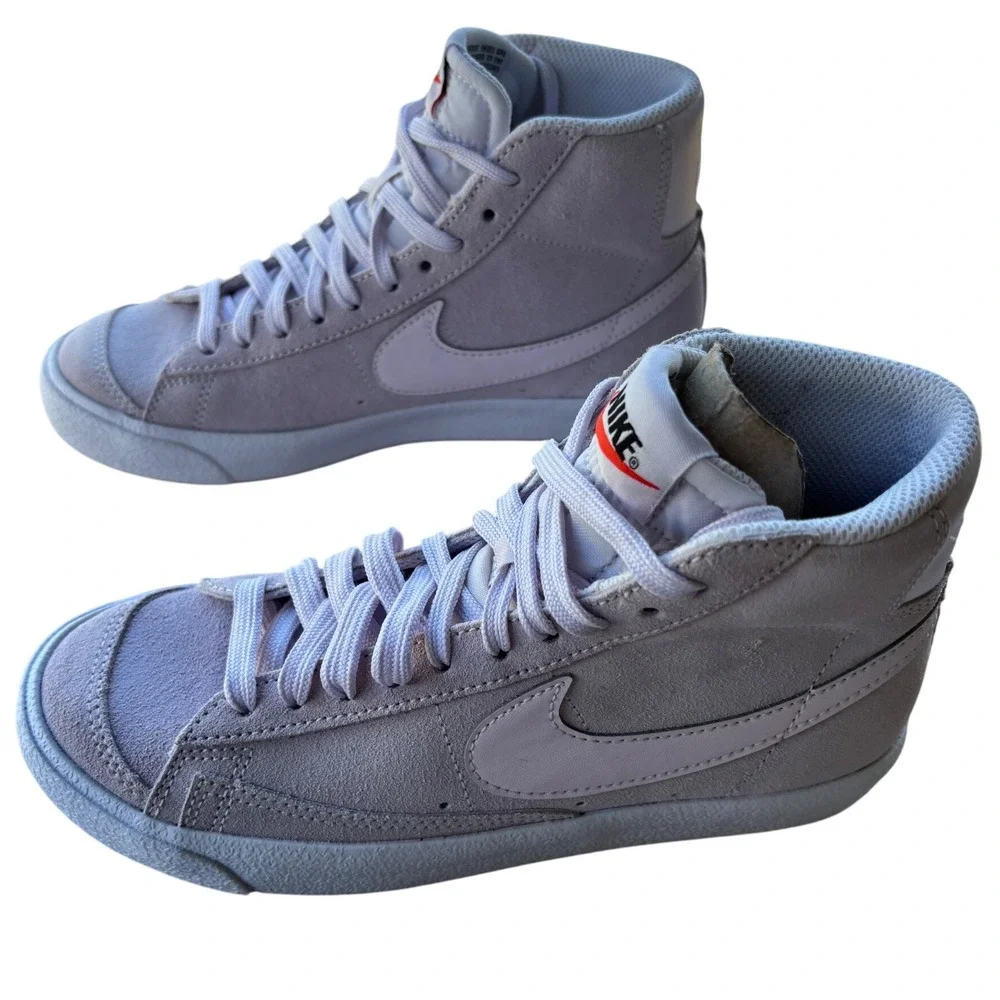 Nike Blazer Mid 77 4.5Y Purple Iced Lilac Suede High Top Sneakers